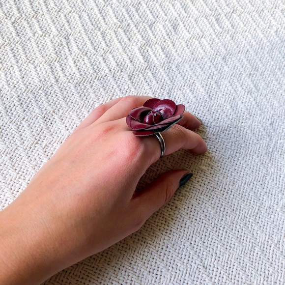 Faux Leather Rose Ring - Picture 6 of 8